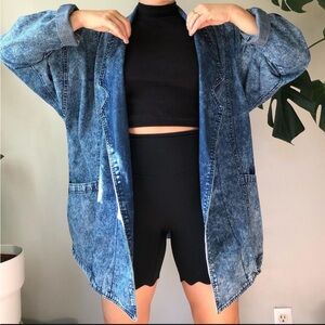 Vintage Retro Denim Blazer Jacket
